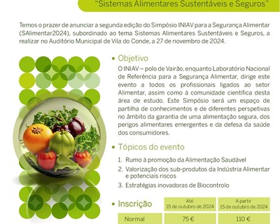 2º Simpósio INIAV para a Segurança Alimentar- “Sistemas Alimentares Sustentáveis e Seguros”