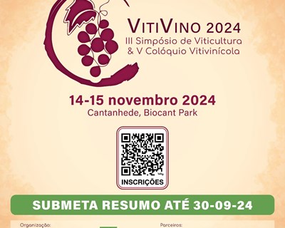 Inscrições abertas para VitiVino2024 - III Simpósio de Viticultura & V Colóquio Vitivinícola