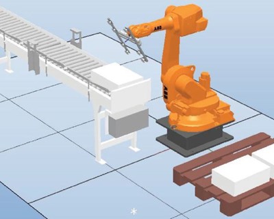 Sistema de paletização robotizado no setor de Pesagem/Etiquetagem do queijo